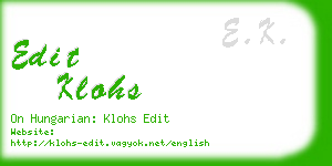 edit klohs business card